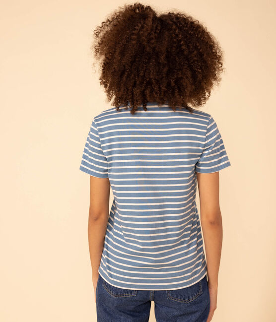 T-shirt LE DROIT scollo a V in cotone Donna POLOCHON/ AVALANCHE