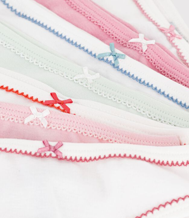Set di slip in cotone a tinta unita bambina multicolore