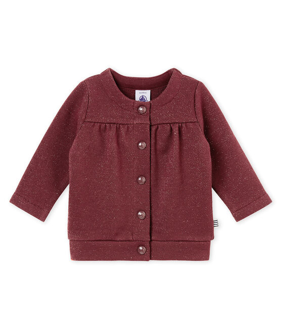 Cardigan per bebé femmina in molleton scintillante rosso OGRE/giallo DORE