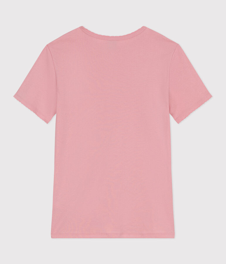 T-shirt donna L'Iconique Cocotte in cotone tinta unita rosa CHARME