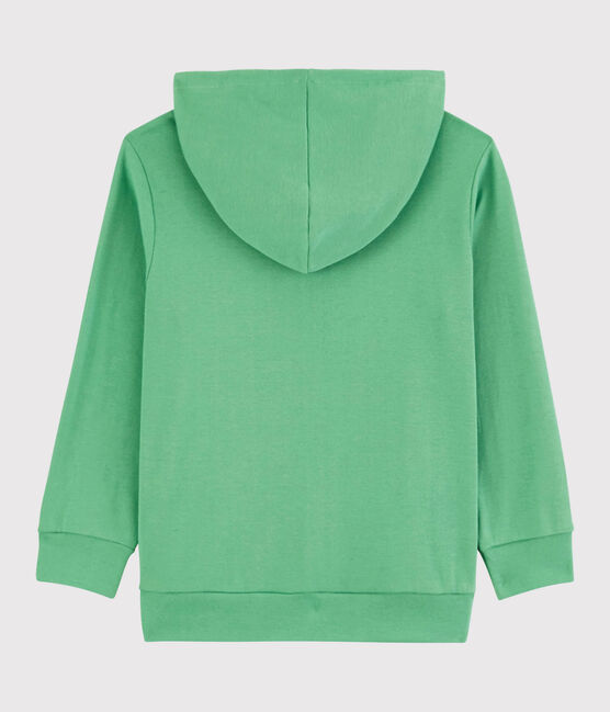 Felpa con zip e cappuccio in cotone bambino verde ALOEVERA