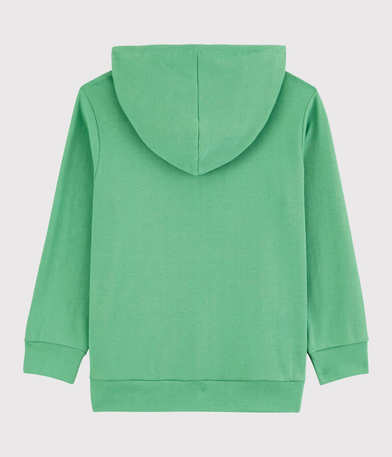 Felpa con zip e cappuccio in cotone bambino verde