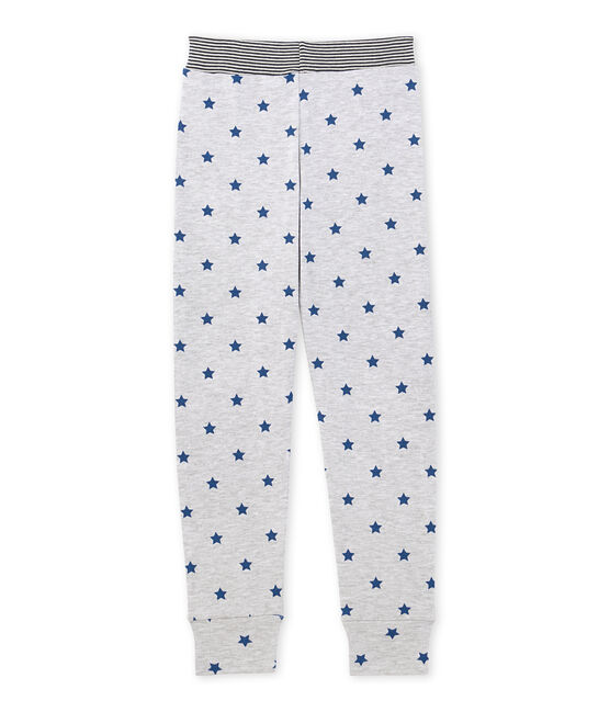 Pantaloni da pigiama per bambino stampati grigio POUSSIERE/blu MAJOR