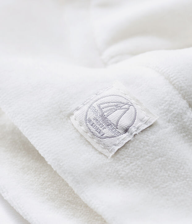 Cuffietta nascita beb&egrave; in ciniglia bianco