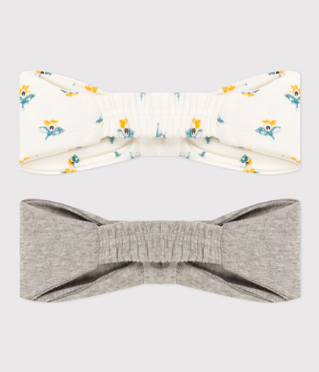 Confezione da 2 fasce beb&egrave; in cotone multicolore