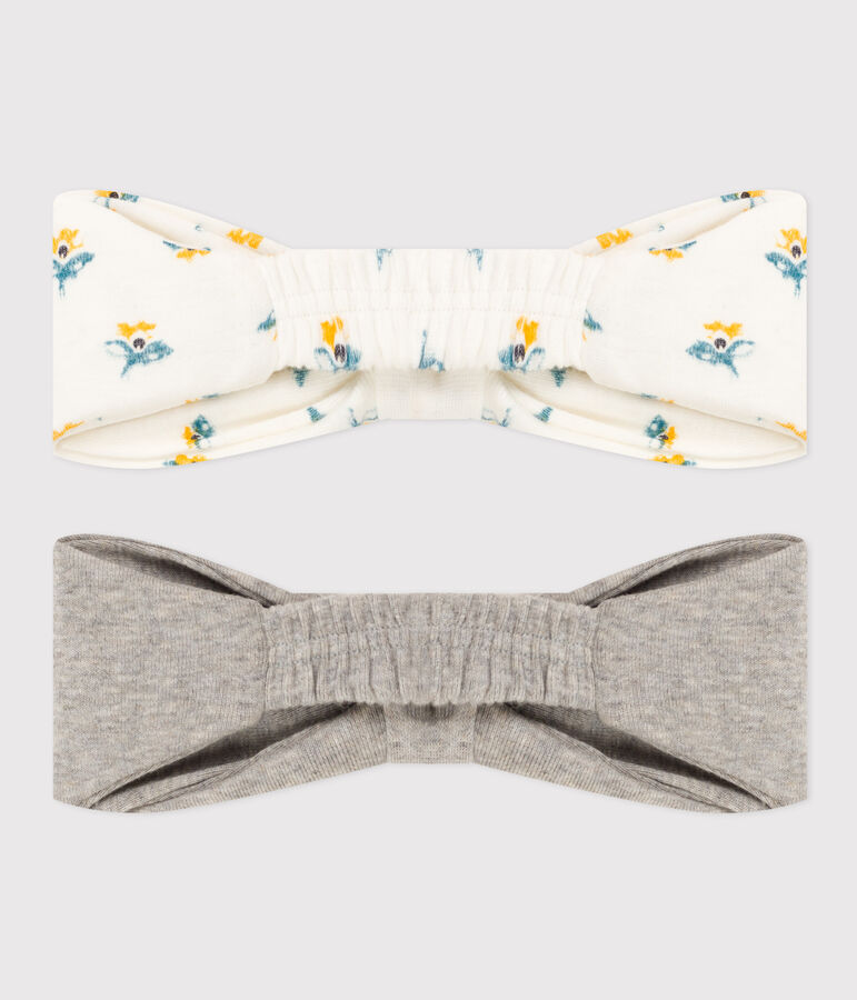 Confezione da 2 fasce beb&egrave; in cotone multicolore