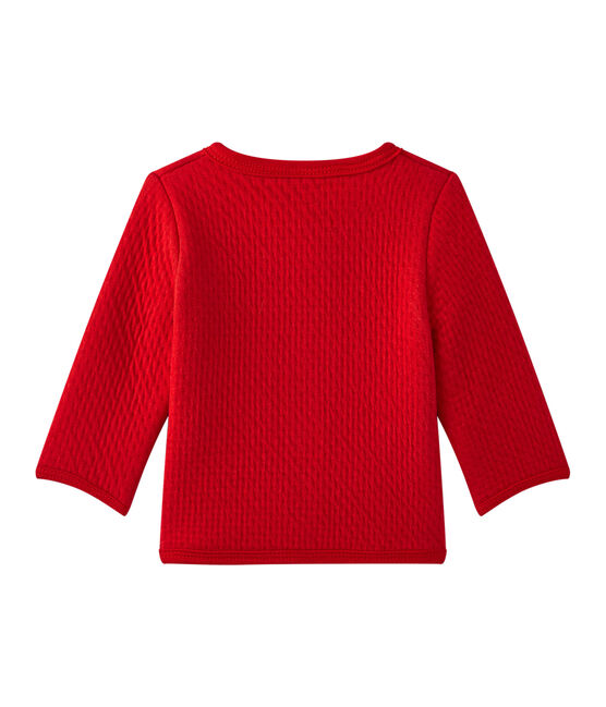 Cardigan bebé bambina tinta unita rosso TERKUIT