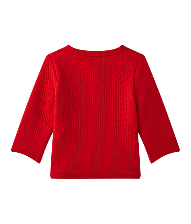 Cardigan beb&eacute; bambina tinta unita rosso