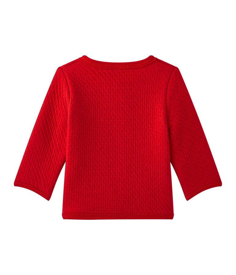 Cardigan beb&eacute; bambina tinta unita rosso