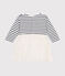 Abito in tubique a righe e tulle neonato bianco MARSHMALLOW/bianco MULTICO