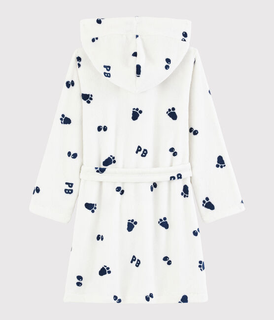 Vestaglia in pile da bambino bianco MARSHMALLOW/blu MEDIEVAL