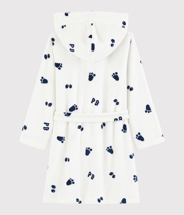 Vestaglia in pile da bambino bianco/blu