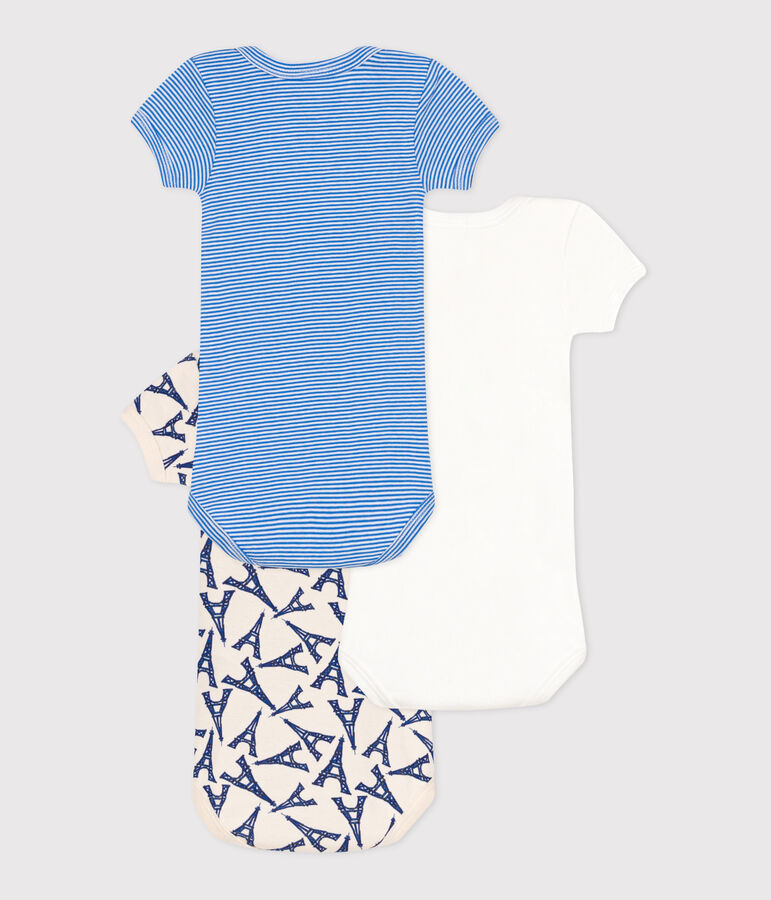 Confezione da 3 body a maniche corte in cotone Paris neonato multicolore