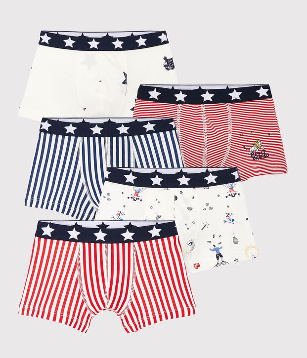 Confezione da 5 boxer fantasia feste da bambino multicolore