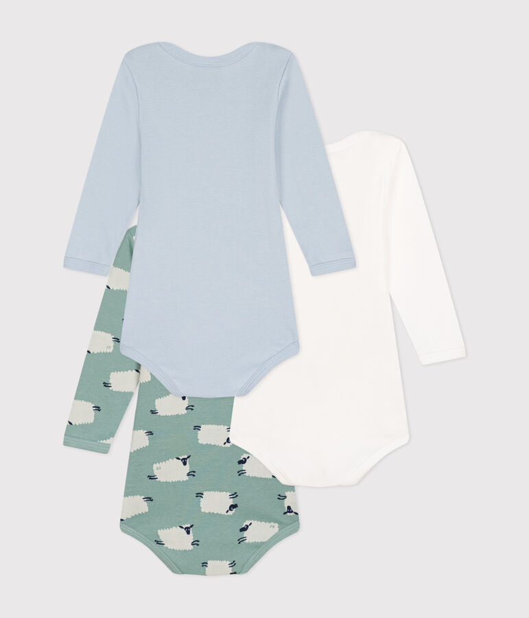 Confezione da 3 body a maniche lunghe in cotone con pecore stampate neonato variante 1