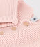 Cardigan bebè in tricot in cotone a punto legaccio rosa SALINE