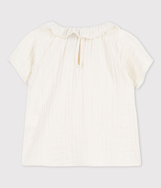 Blusa per bebè in garza di cotone biologico bianco MARSHMALLOW