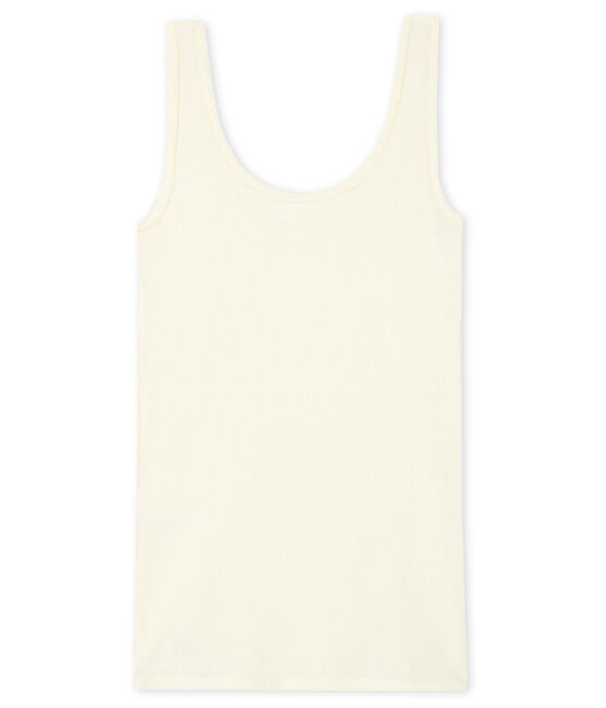 Canottiera donna a costina 2x2 bianco MARSHMALLOW