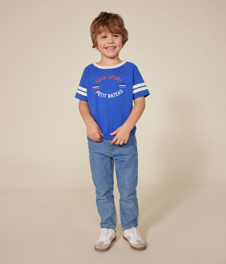 T-shirt a maniche corte in jersey sottile bambino blu CALVIN