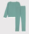 Pigiama donna in cotone millerighe EVERGREEN/ MARSHMALLOW