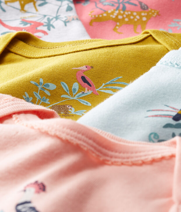 Confezione da 5 body manica corta beb&egrave; bambina multicolore