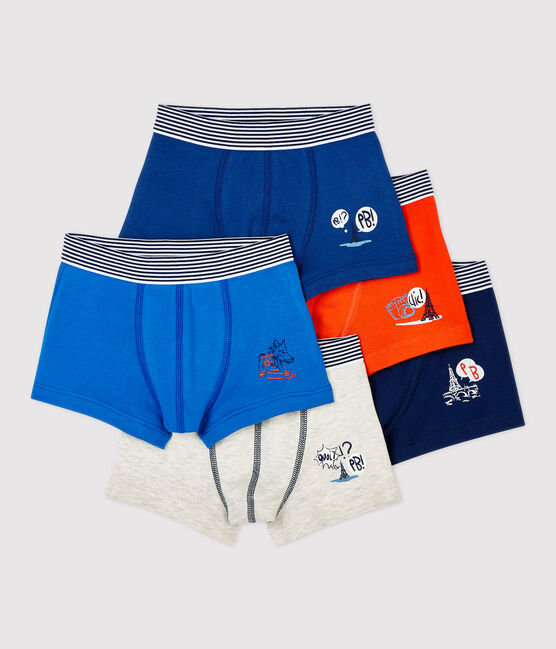 Confezione da 5 boxer bambino fantasia Parigi in cotone variante 1