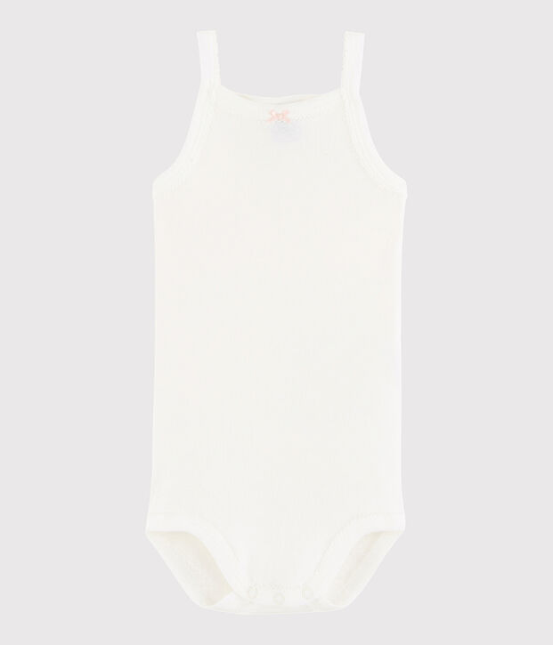 Body con spalline beb&egrave; femmina bianco