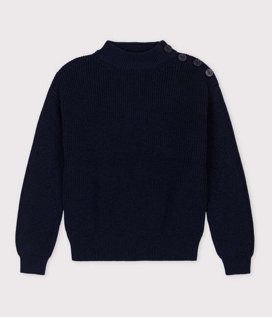Maglione a costa inglese in cotone donna blu SMOKING