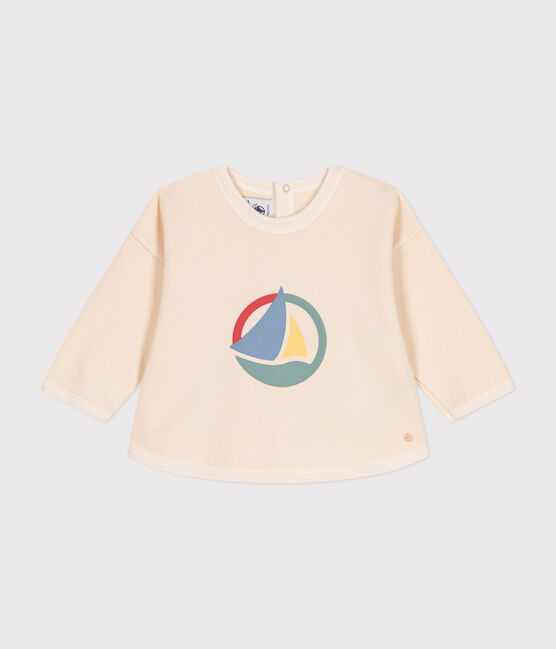 Maglia in tessuto felpato neonato ecru AVALANCHE
