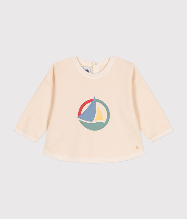 Maglia in tessuto felpato neonato ecru