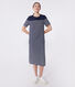 Abito lungo da donna in cotone a righe