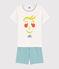 Pigiama corto motivo frutti bambino in cotone bianco MARSHMALLOW/bianco MULTICO
