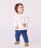Blusa a maniche lunghe in popeline di cotone con colletto e ricami neonata bianco ECUME