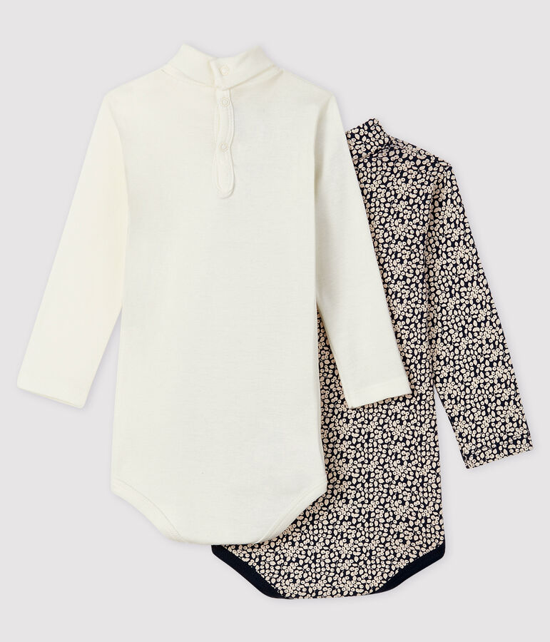 Confezione da 2 body lunghi beb&egrave; femmina multicolore