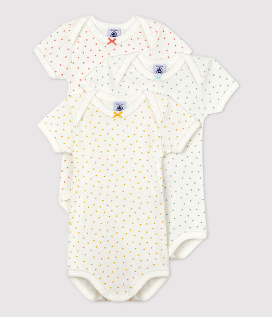Confezione da 3 body manica corta con cuori in cotone variante 1