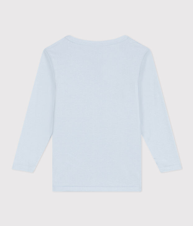 T-shirt a maniche lunghe in cotone blu