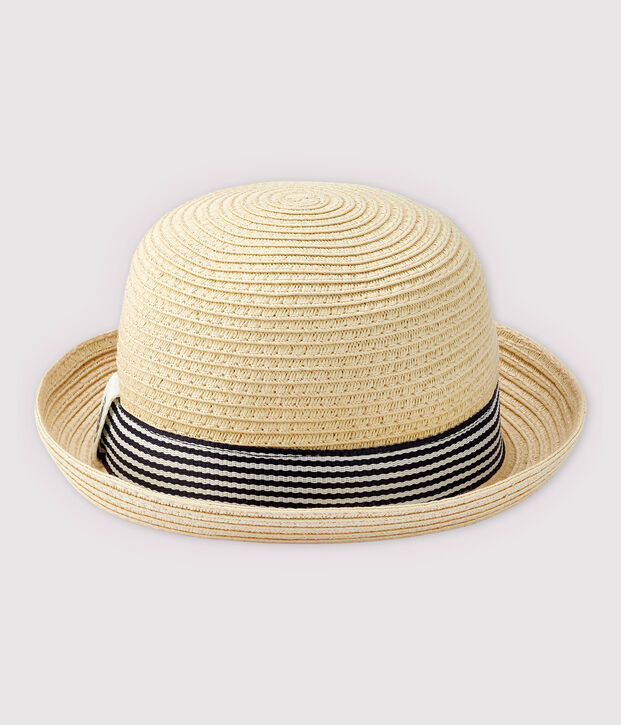 Cappello rotondo in paglia beb&egrave; maschio rosa