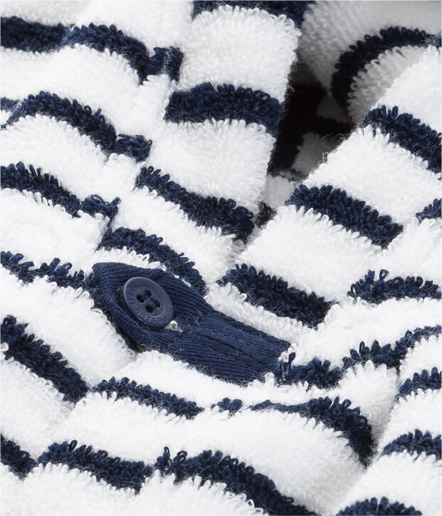 Mantellina da bagno a righe in spugna, per neonati bianco/blu