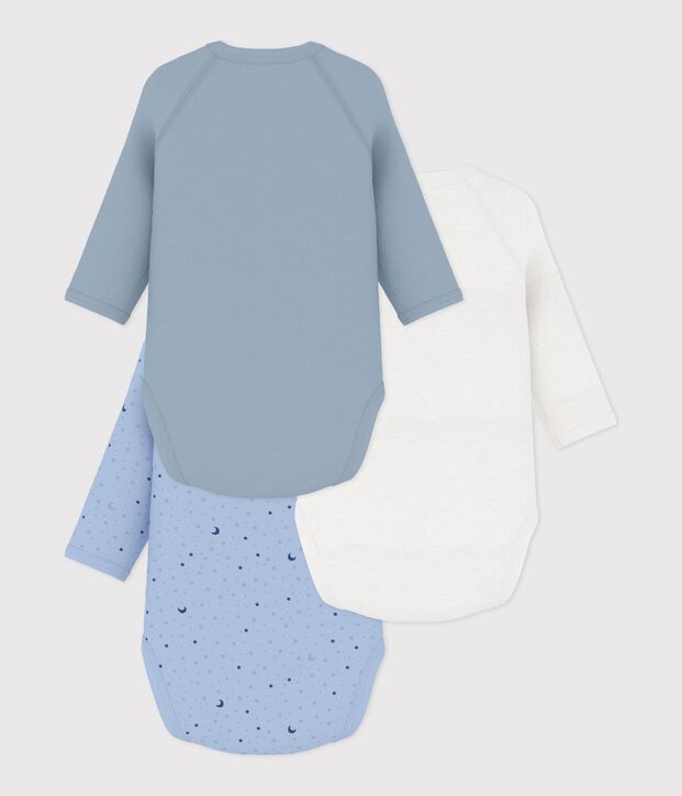 Set di body incrociati a maniche lunghe in cotone fantasia neonato multicolore