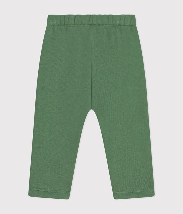 Pantaloni beb&egrave; in tessuto felpato verde