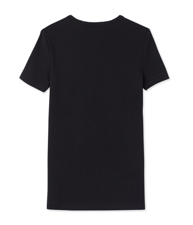 T-shirt maniche corte tinta unita donna nero
