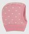 Passamontagna in misto lana e cotone a. cuori neonata rosa CHARME/bianco MARSHMALLOW