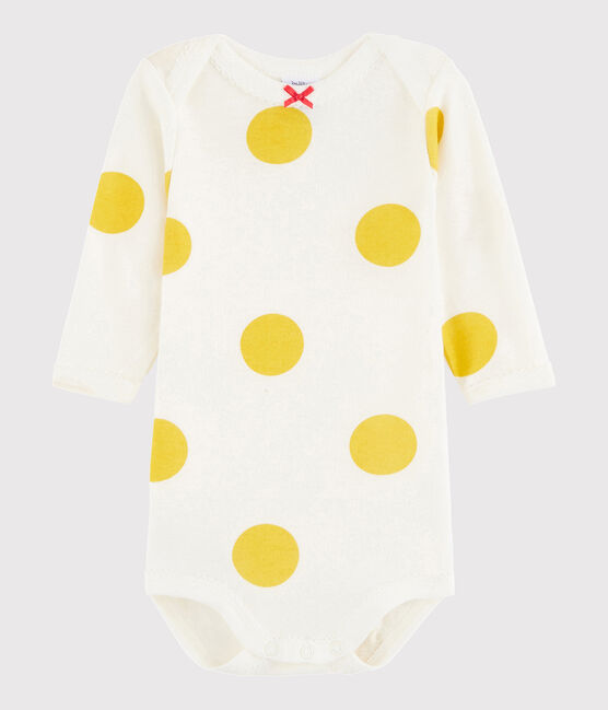 Body manica lunga bebè femmina bianco MARSHMALLOW/giallo BLE