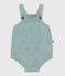 Pagliaccetto neonato in maglia a punto legaccio con spalline verde PAUL