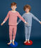 Pigiama bambino a costine rosso TERKUIT/bianco MARSHMALLOW