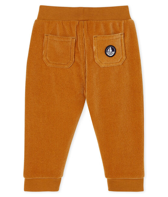 Pantalone bebè maschio in maglia di velluto a costine marrone CUIVRE