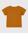 T-shirt a maniche corte bebè in jersey fiammato marrone TOAST