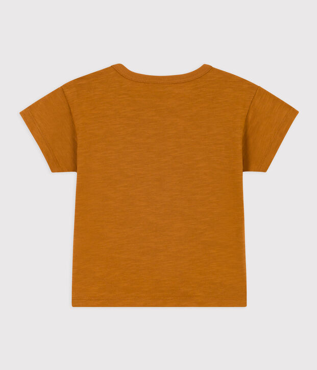 T-shirt a maniche corte beb&egrave; in jersey fiammato marrone