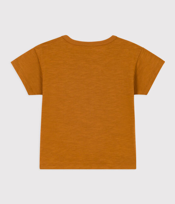 T-shirt a maniche corte bebè in jersey fiammato marrone TOAST