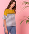 Marinière maniche corte donna giallo BAMBOO/bianco MARSHMALLOW/ SMOKING